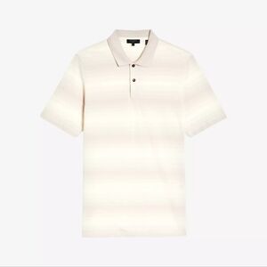 NWT! Ted Baker Short Sleeve Omeath Stripe Polo Shirt Sz 7 100% Cotton